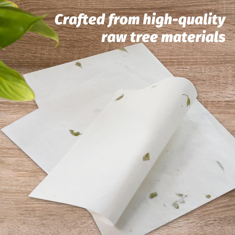 gnatural Premium Handmade White Rice Paper for Chinese and Japanese Calligraphy, Sumi Drawing, Writing Letters and Printing - Decorative Xuan Paper for Crafts - 25 Sheets - Image 2